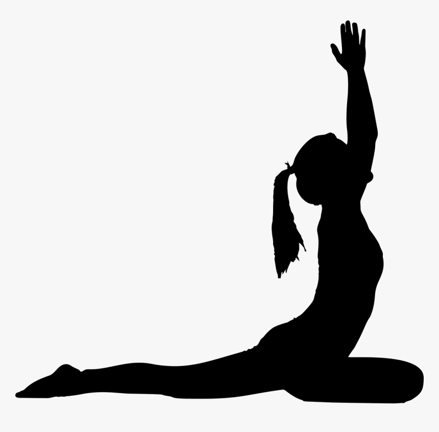 Standing,yoga,monochrome Photography - Yoga Pose Silhouette Png, Transparent Png, Free Download