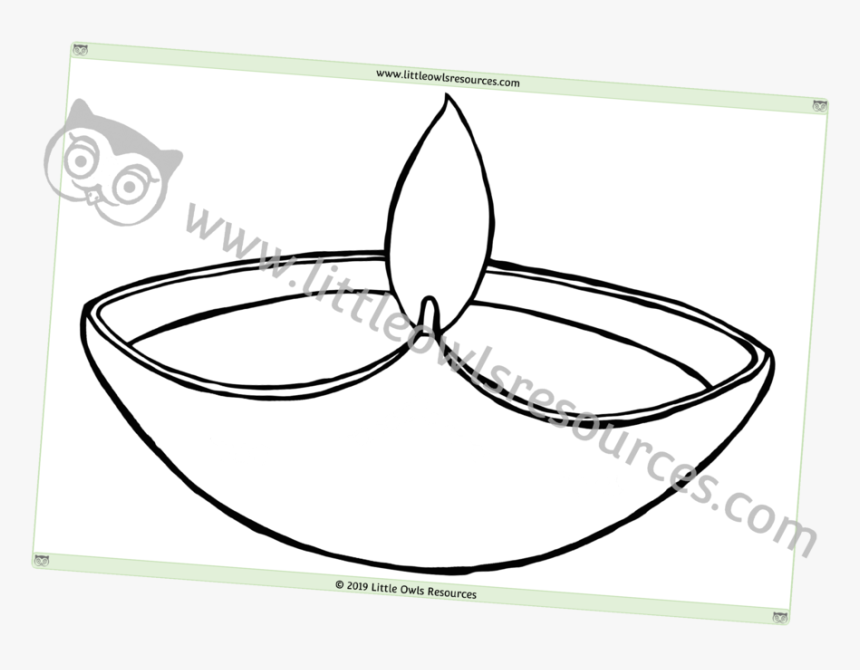 Diwali Diva Lamp Blank Collage/loose Parts Template - Sketch, HD Png Download, Free Download