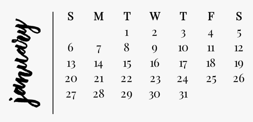 January 2019 Calendar Transparent Background, HD Png Download, Free Download
