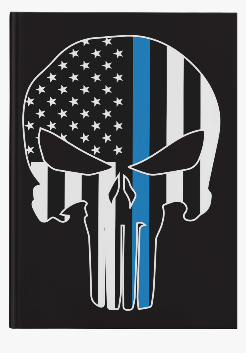 Thin Blue Line Skull Journal Notebook - Punisher Skull, HD Png Download, Free Download