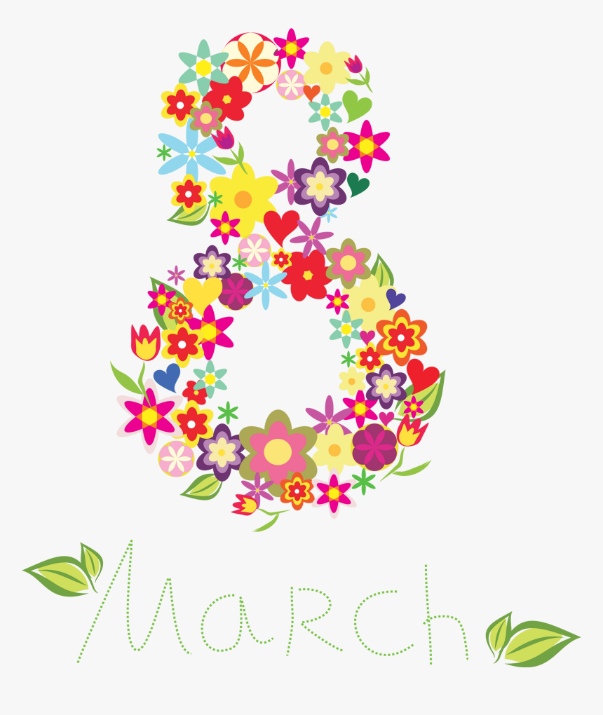 8 March - 8 Floral Png, Transparent Png, Free Download