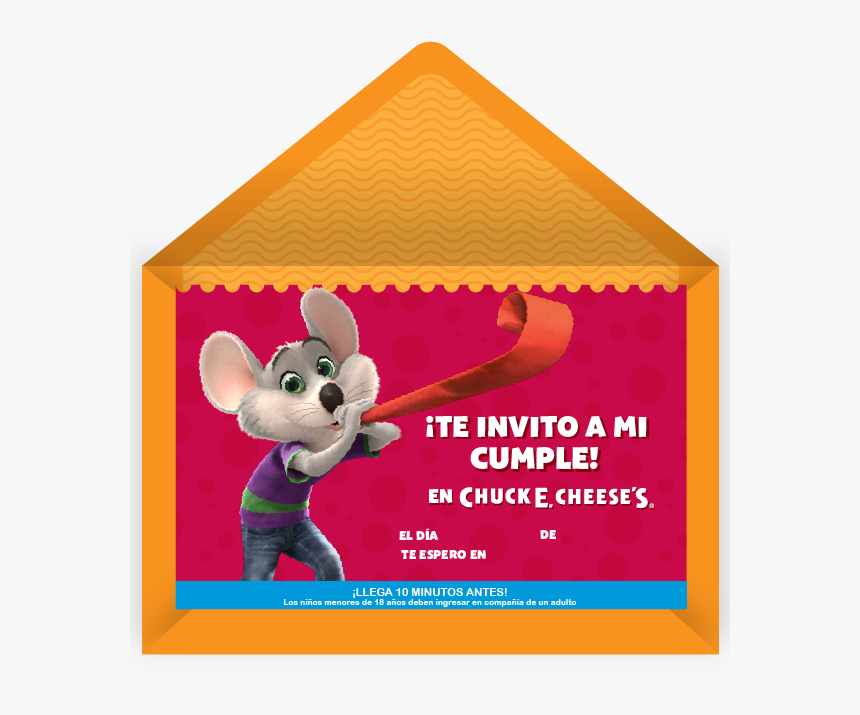 Transparent Chuck E Cheese Clipart - Invitaciones De Cumpleaños Chuck E Cheese, HD Png Download, Free Download