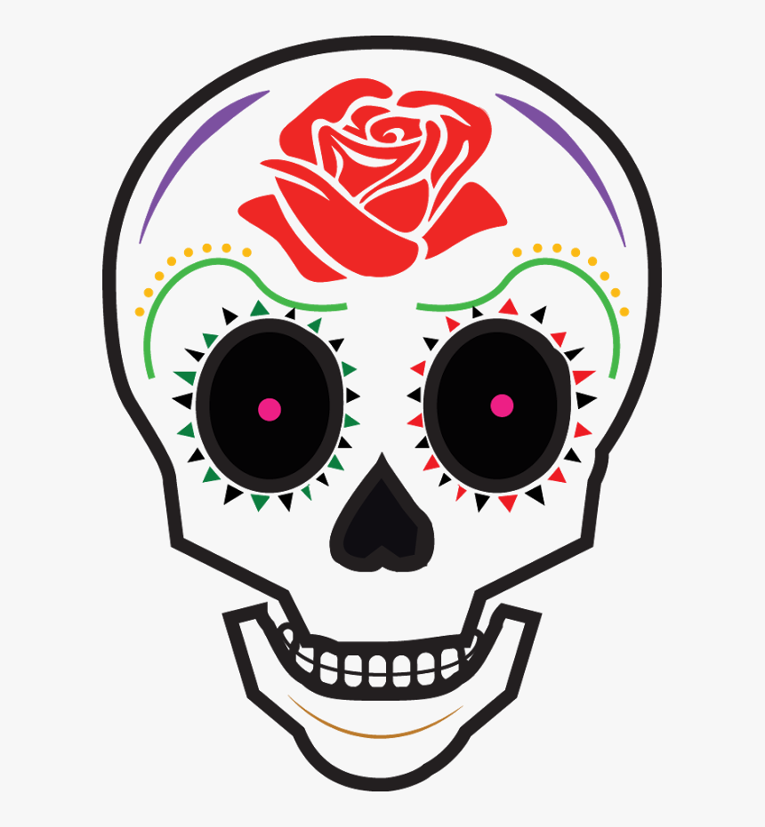 Animated Day Of The Dead Skull Clipart , Png Download - Day Of The Dead Cartoon Skull, Transparent Png, Free Download