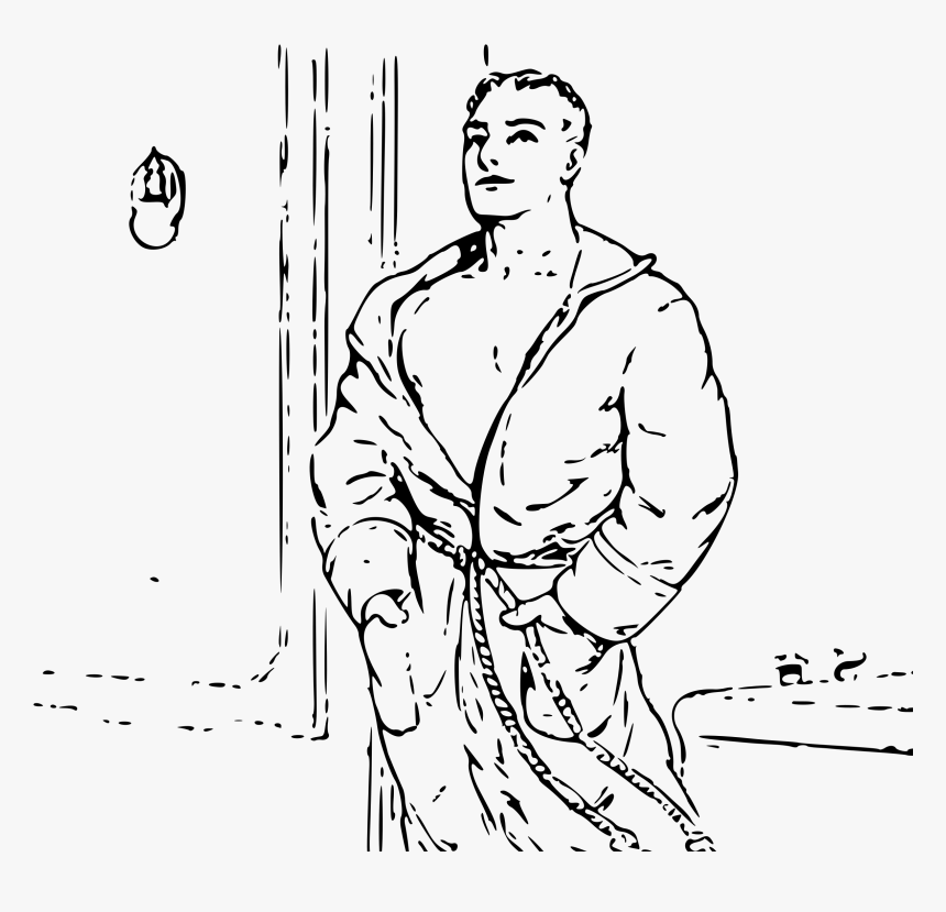 Man In Robe Clip Arts - Man In Bathrobe Cartoon, HD Png Download, Free Download