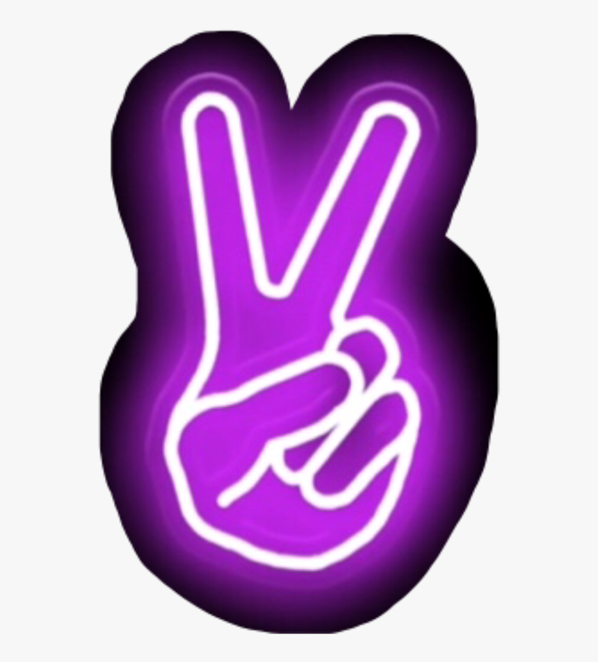 Peace Sign Hand Purple, HD Png Download, Free Download
