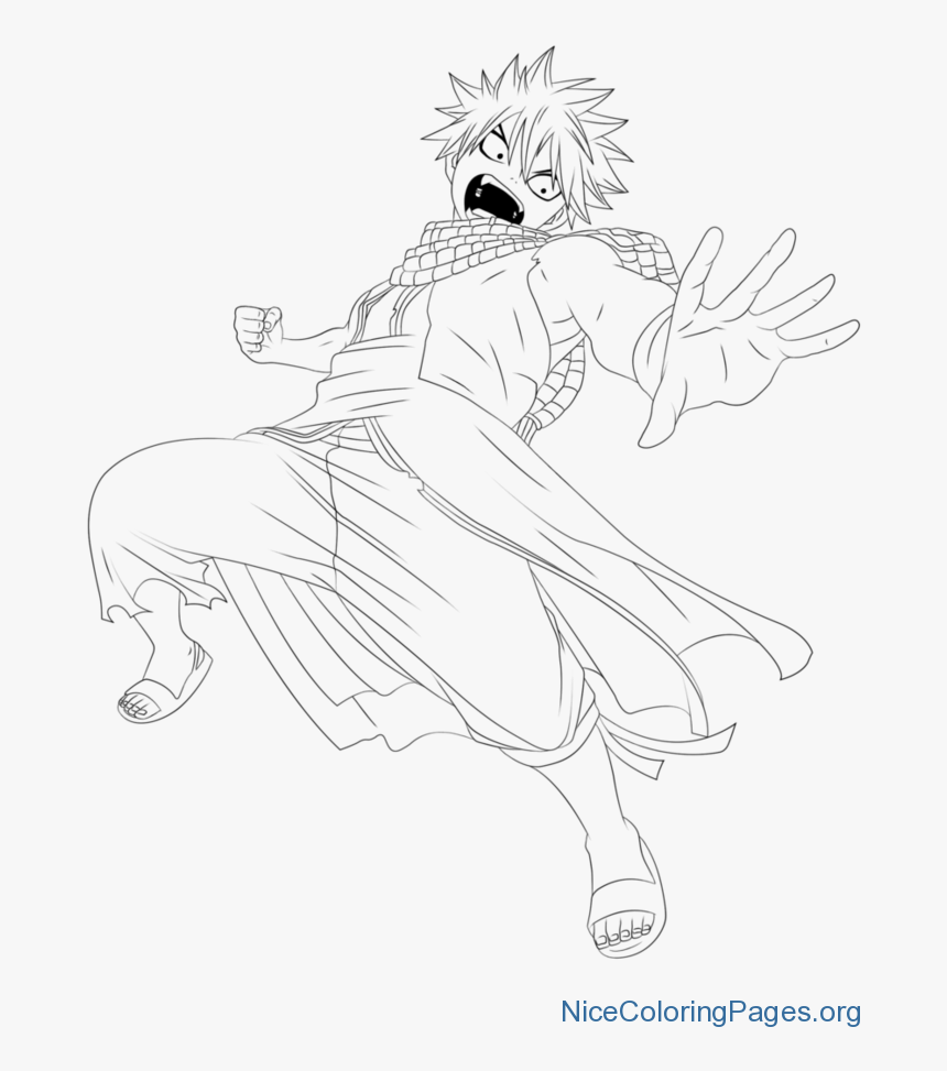 Natsu Dragneel Coloring Pages N10 , Png Download - Line Art, Transparent Png, Free Download