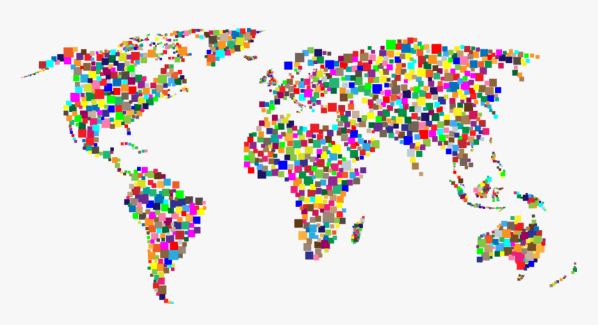 Line,area,british Empire - World Map With Squares, HD Png Download, Free Download