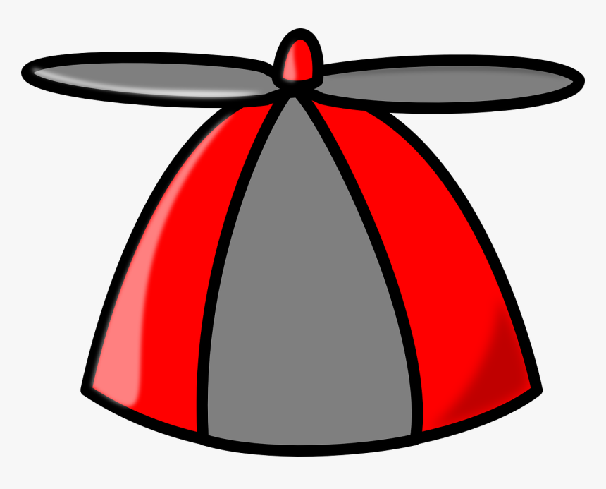 Hat, Propeller, Cap, Red, Grey, Fun - Crazy Hat Clip Art, HD Png Download, Free Download