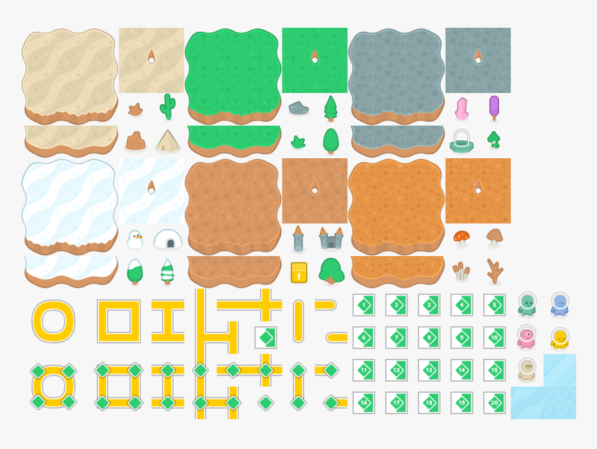 Tileset To Create An Overworld Map In Various Seasons, HD Png Download, Free Download