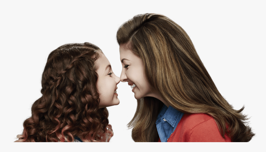 Smiling Mother And Child Touching Noses Together - Girl, HD Png Download, Free Download