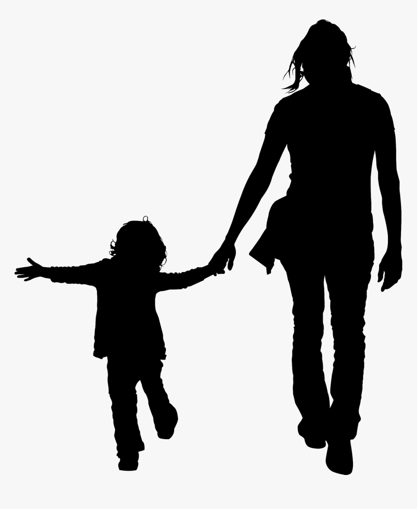 Silhouette Illustration Image Grandparent Photograph - Grandma And Boy Silhouette, HD Png Download, Free Download