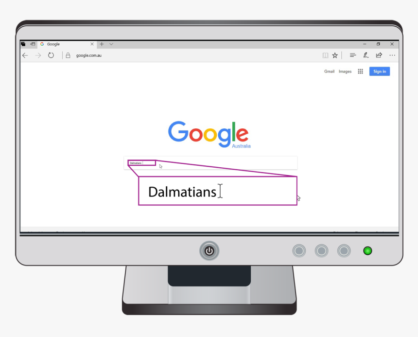 A Google Search For Dalmatians Using The Search Bar - Search Engine In Computer Of Google, HD Png Download, Free Download
