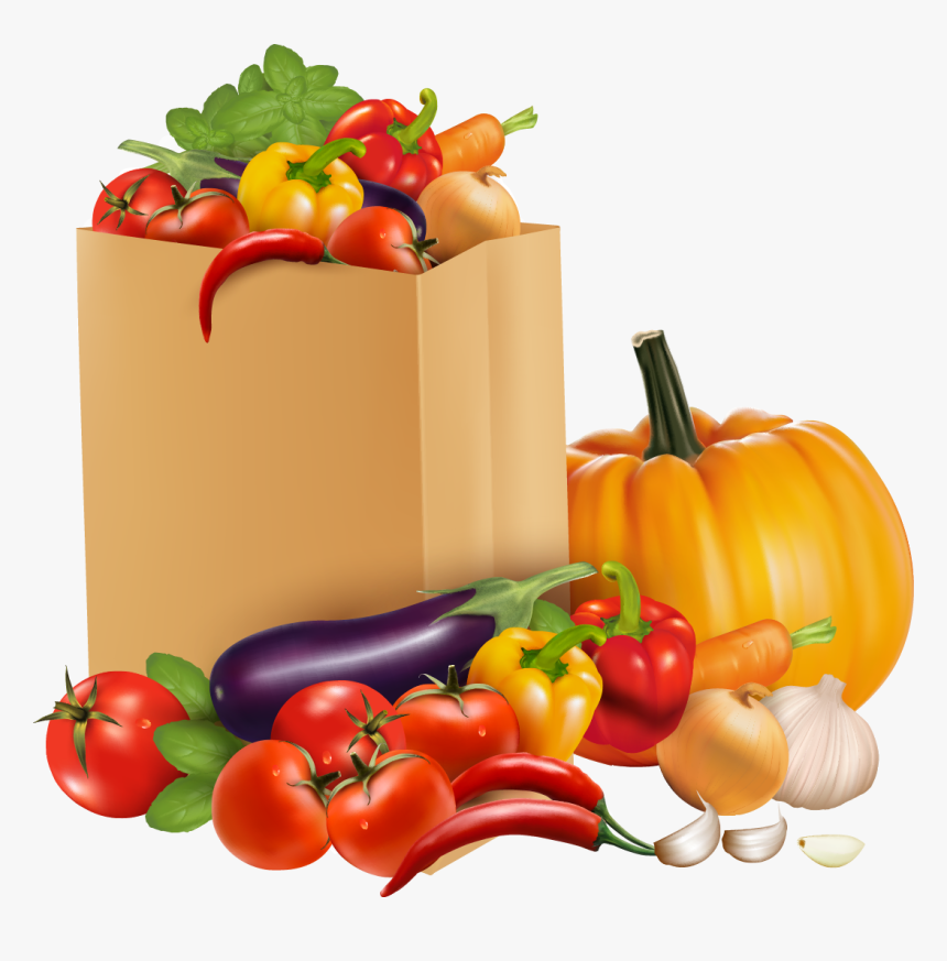 Vector Vegetables Healthy Food - Fruits And Vegetable Vector Background, HD Png Download, Free Download