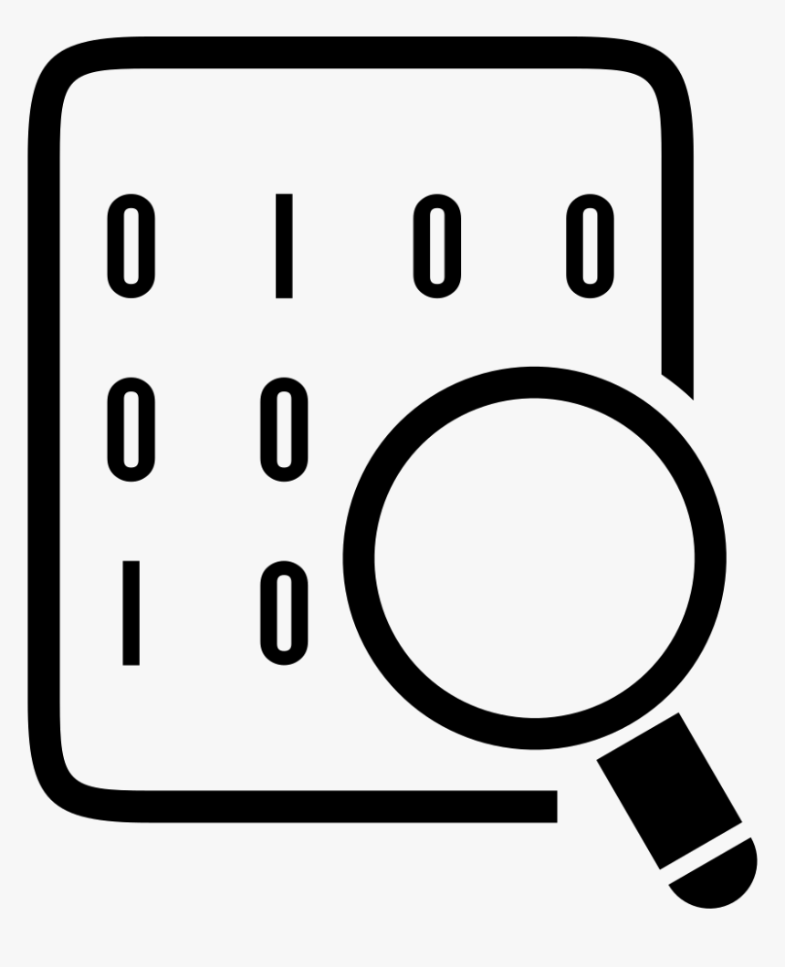 Binary Codes On Data Sheet With Magnifying Lens - Computer Magnifying Glass Clipart, HD Png Download, Free Download