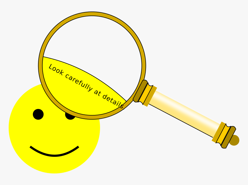 Magnifying Glass - Look Carefully Clip Art, HD Png Download, Free Download