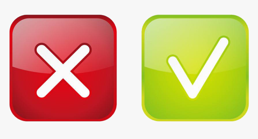 Green Check Mark Red Icon - Green Check And Red X Png, Transparent Png, Free Download