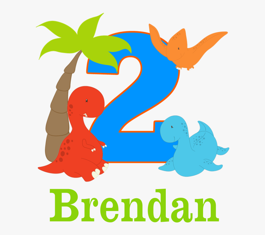 2nd Birthday Dinosaur Personalized T-shirt - Dinosaur Birthday Clipart, HD Png Download, Free Download