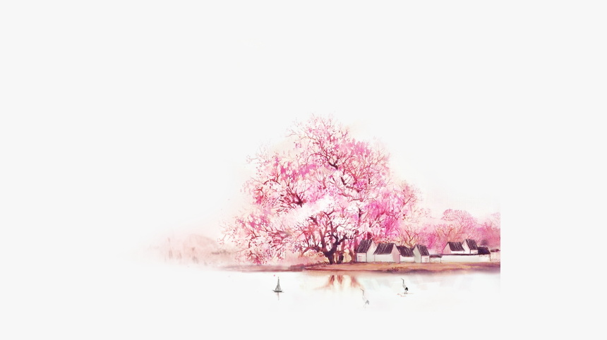 Peach Tree Peach Blossom Background, HD Png Download, Free Download