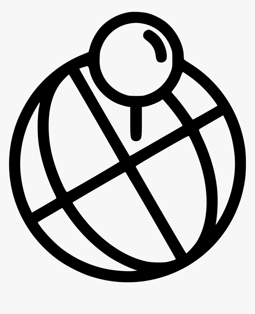 Globe World Geo Pin Pointer Svg Png - White Globe Icon On Grey Background, Transparent Png, Free Download