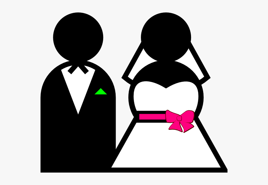 Wedding Invitation Marriage Hindu Wedding Clip Art - Cartoon Tux And Dress, HD Png Download, Free Download