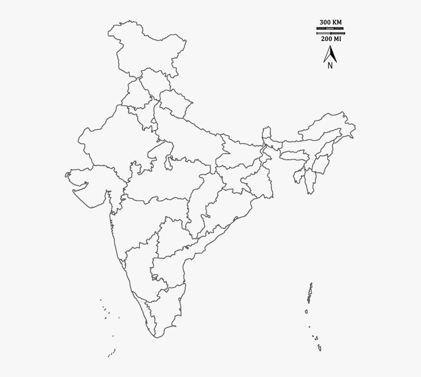 Blank Outline Map Of India