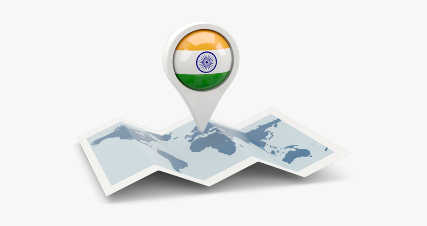 Round Pin With Map - India Map Pin Png, Transparent Png, Free Download