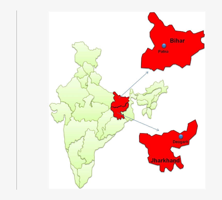 Bihar Jharkhand In India Map, HD Png Download, Free Download