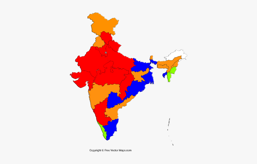 India Map Vector Free Download - India Map For Powerpoint, HD Png Download, Free Download