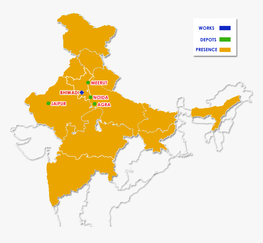 India Map For Powerpoint , Png Download - Maharashtra In India Map, Transparent Png, Free Download