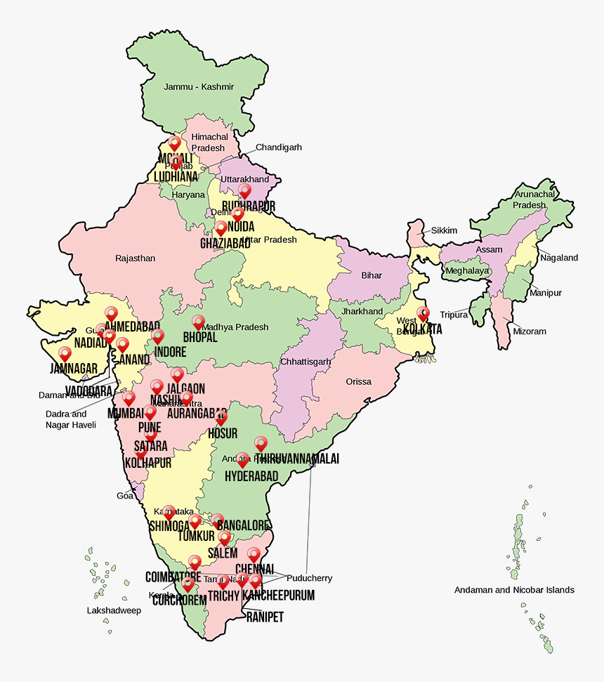 High Resolution India Map , Png Download - High Resolution Map Of India, Transparent Png, Free Download