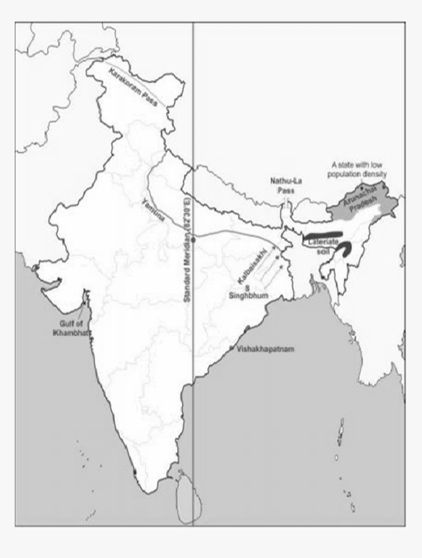 Standard Meridian On India Map, HD Png Download, Free Download