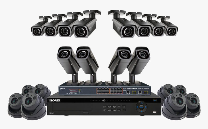 Ip Security Camera System Featuring Twenty 4k Motorized - Hikvision Camera En Png, Transparent Png, Free Download