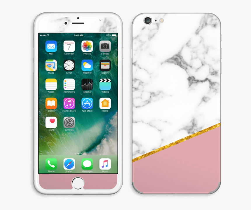 Marble Dusty Pink And Gold Iphone 7 Plus - Face Of Iphone 7, HD Png Download, Free Download