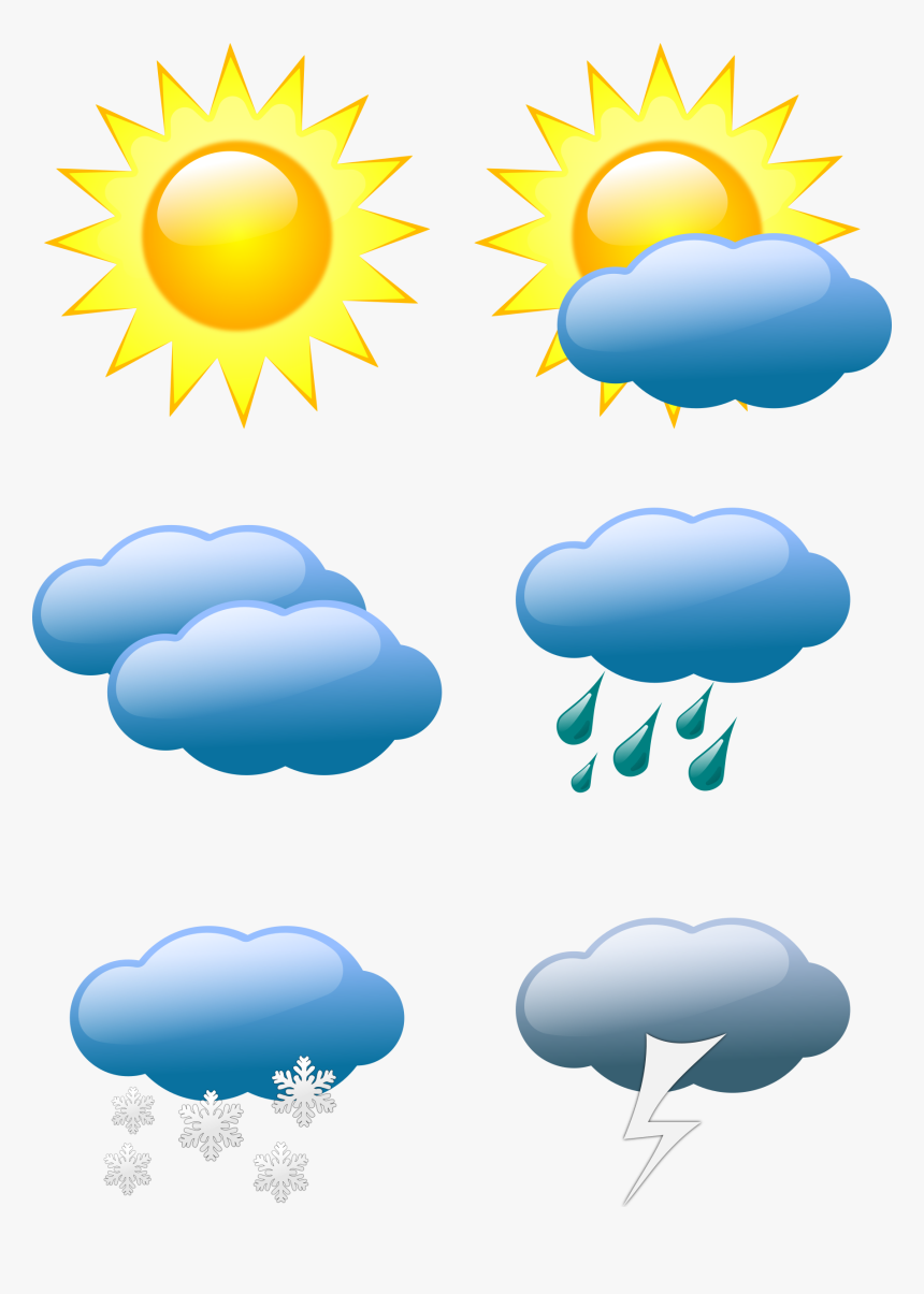 Transparent Sun Clipart - Weather Symbols, HD Png Download, Free Download