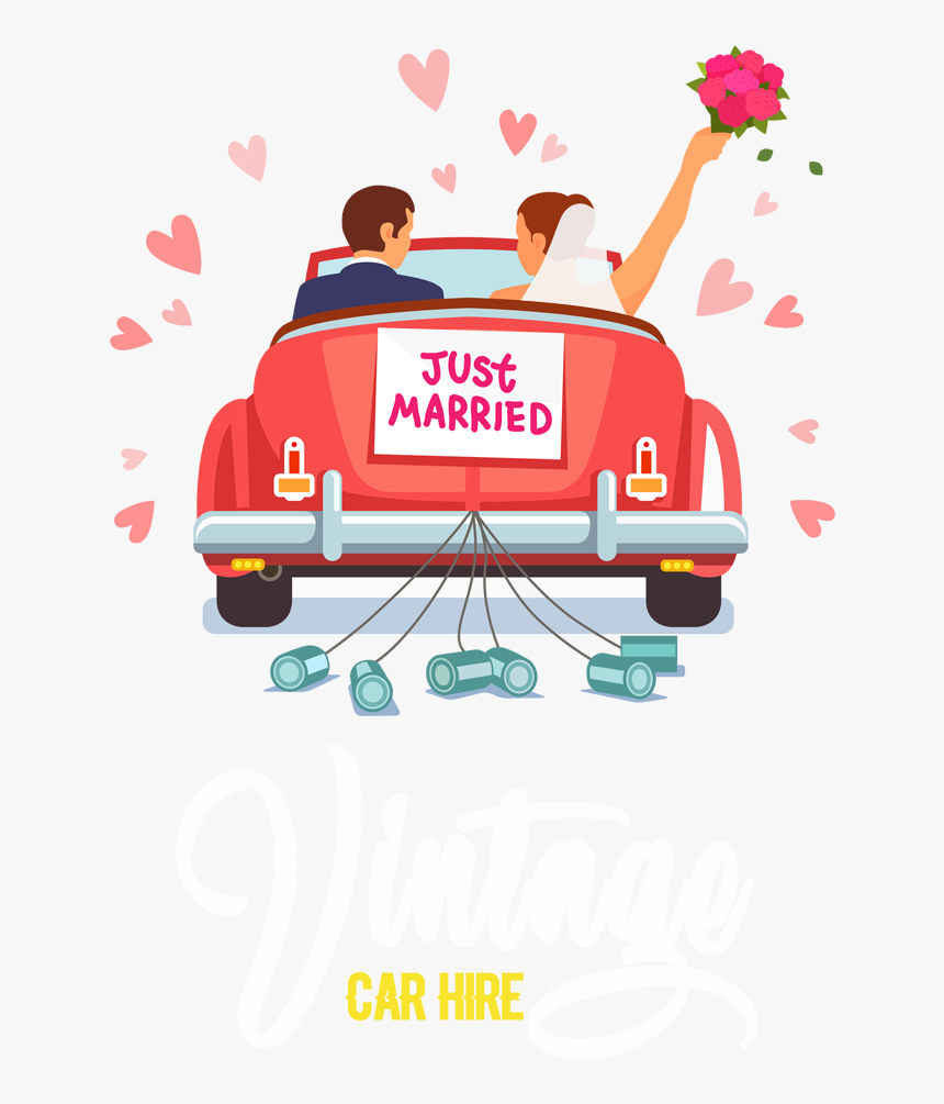 Vintage Car Hire Logo - Just Married Car Png, Transparent Png, Free Download