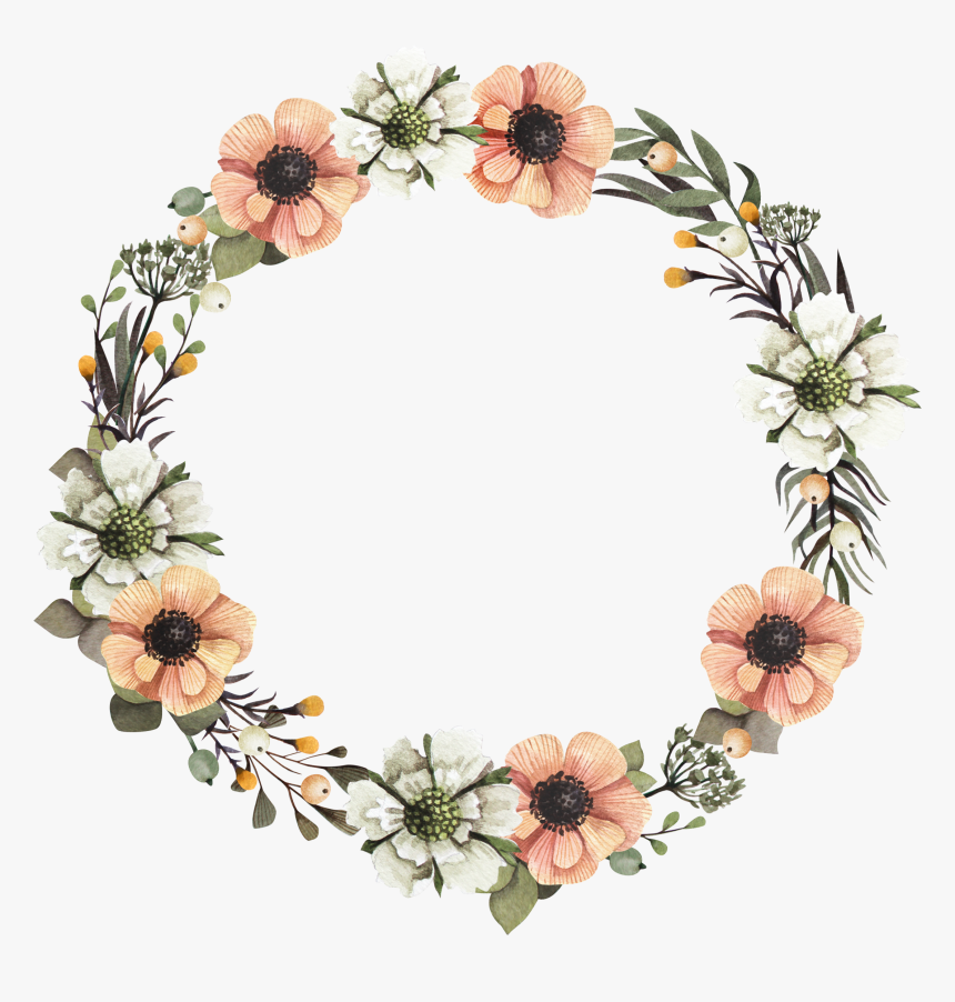 Wreath Design Flower Garland - Circle Flower Vector Png, Transparent Png, Free Download