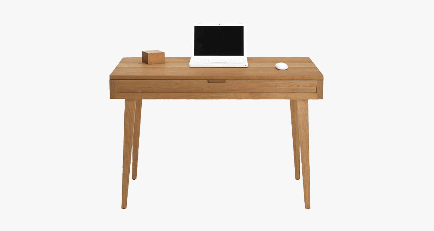 Walnut Study Table With Single Storage Drawer - Simple Wooden Office Table, HD Png Download, Free Download