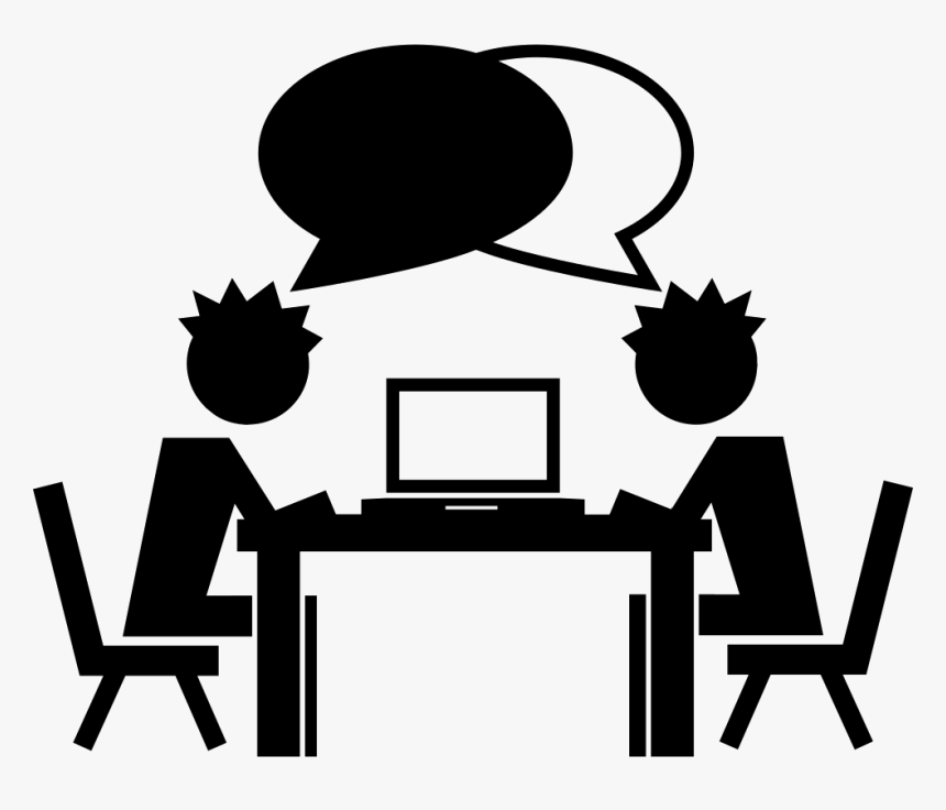 Students Talking On A Table With A Computer - Education Clipart, HD Png Download, Free Download