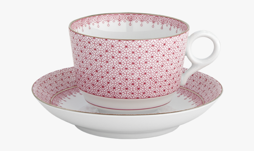 Pink Lace Tea Cup & Saucer - Coffee Cup, HD Png Download, Free Download