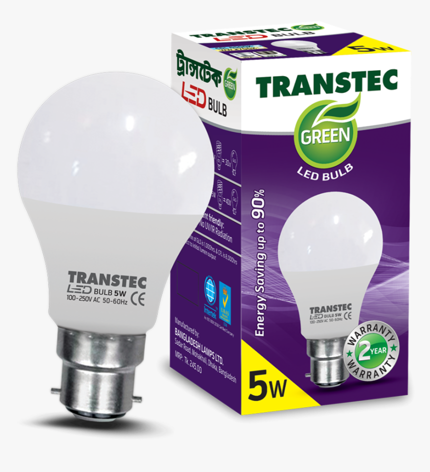 Transtec Green Led Bulb Bd Transcom Digital - Transtec Led Light, HD Png Download, Free Download