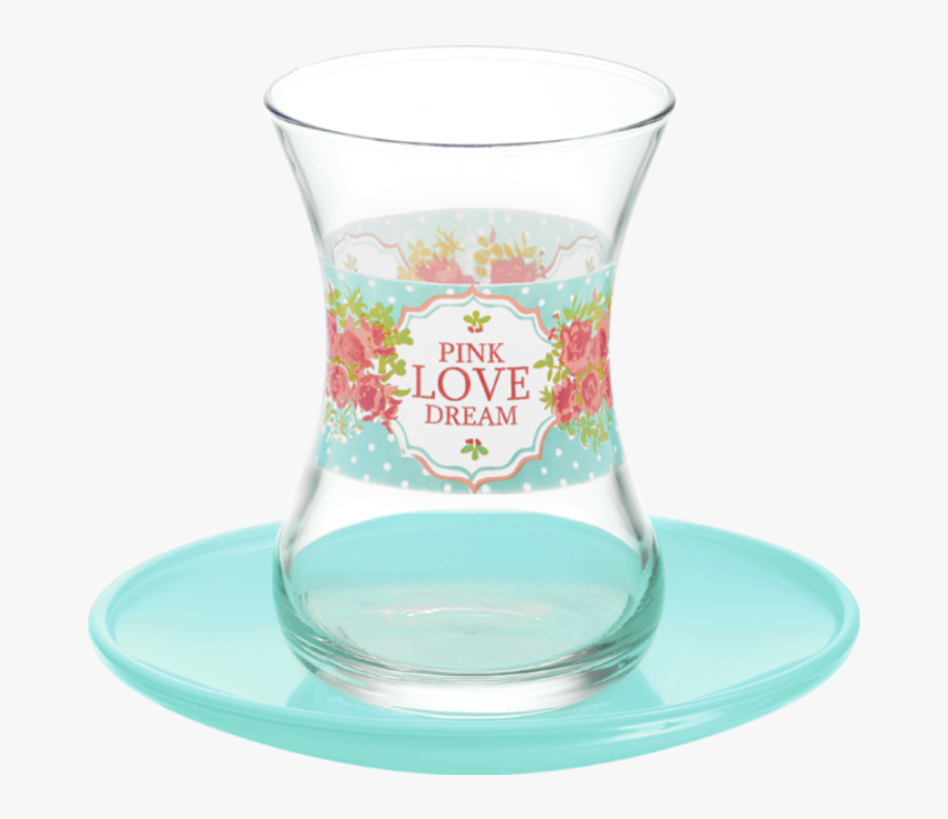 Turkish Tea Glass Plate Set Pink, HD Png Download, Free Download