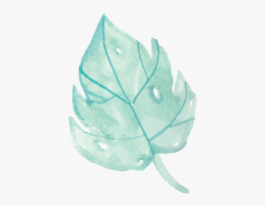 Green Leaf Png Watercolor Design - Illustration, Transparent Png, Free Download