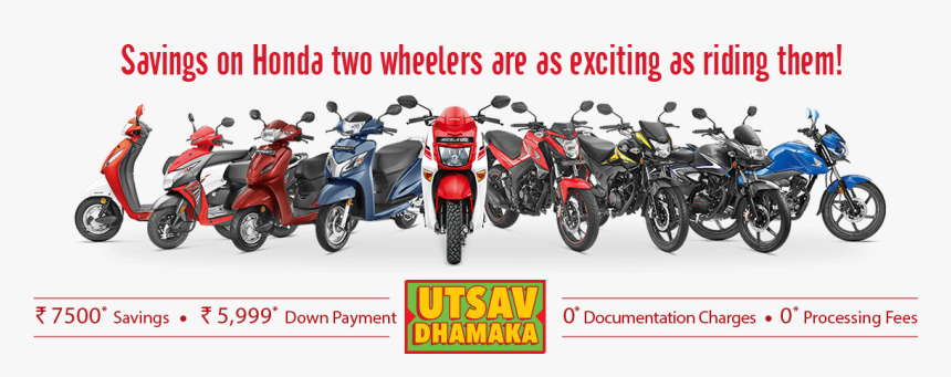 Honda Scooters Diwali Offers - All Honda 2 Wheelers, HD Png Download, Free Download