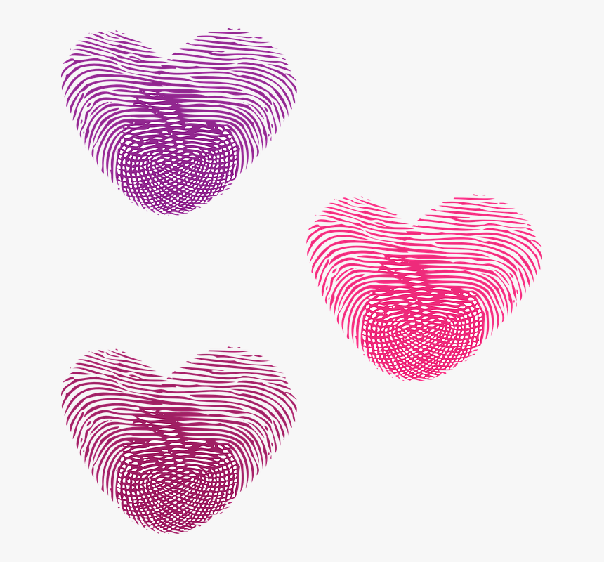 Heart, Love, Hearts, Thumbprint, Wedding, Valentine - Thumbprint Hearts, HD Png Download, Free Download