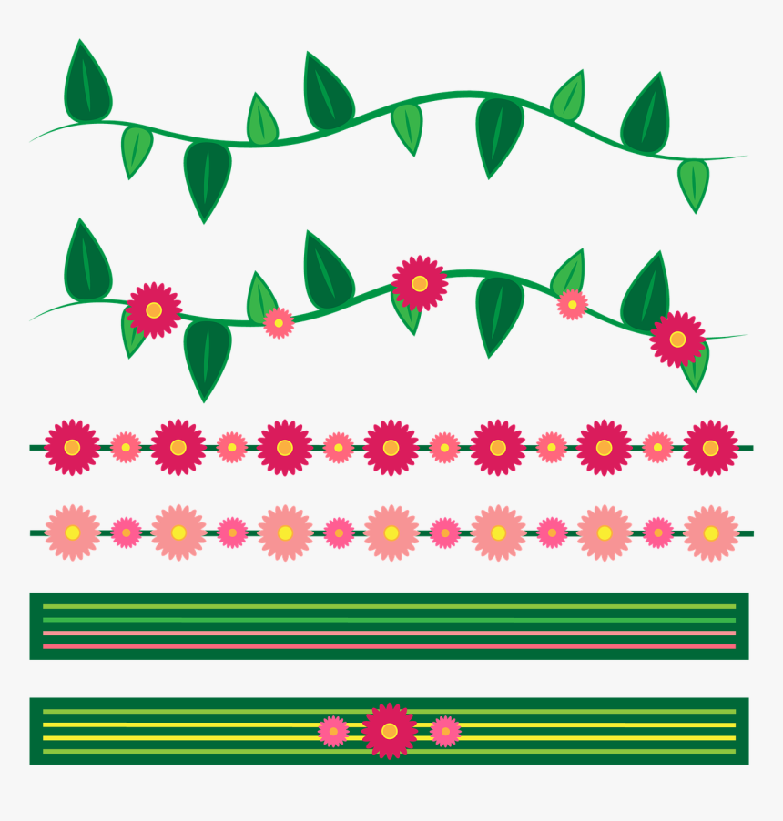 Border With Flowers Png Hd, Transparent Png, Free Download
