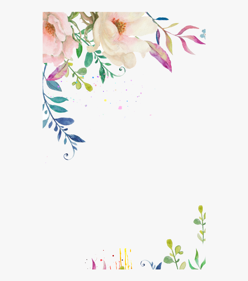 Watercolor Flower Border - Georgiartl