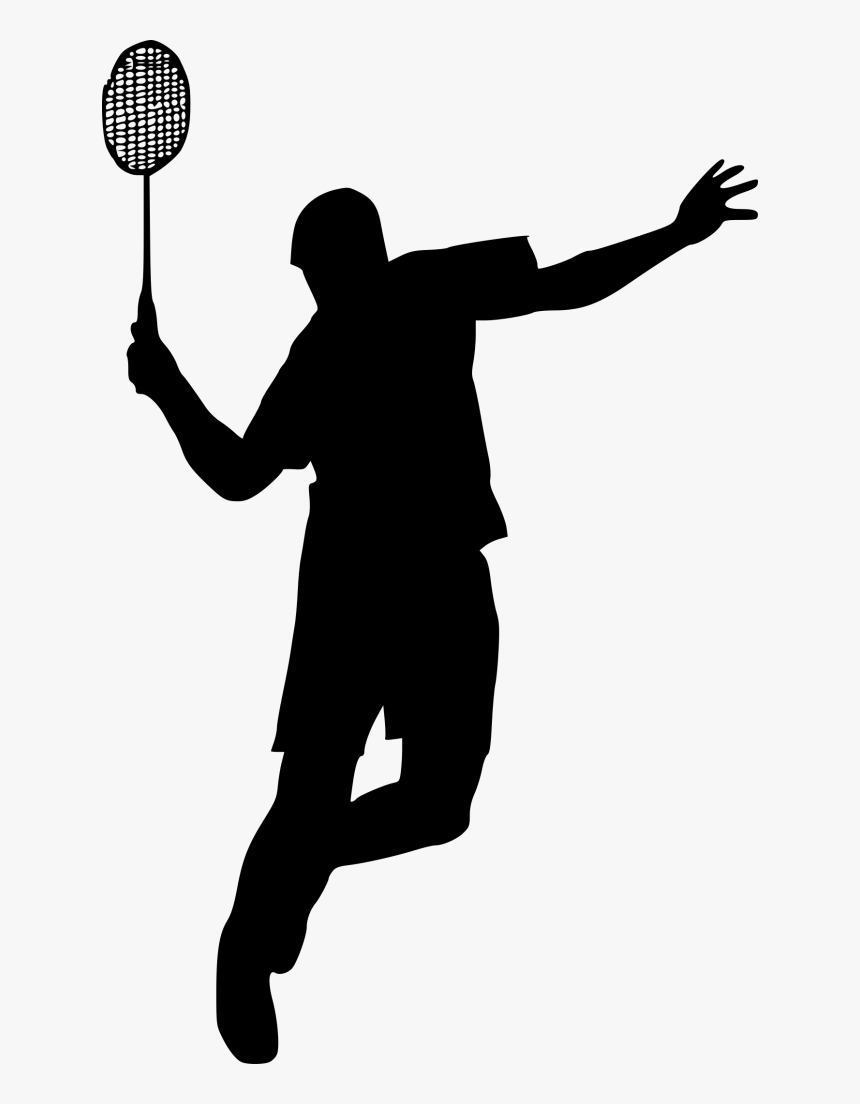 Silhouette Badminton Sport Basketball - Badminton Player Silhouette Png, Transparent Png, Free Download