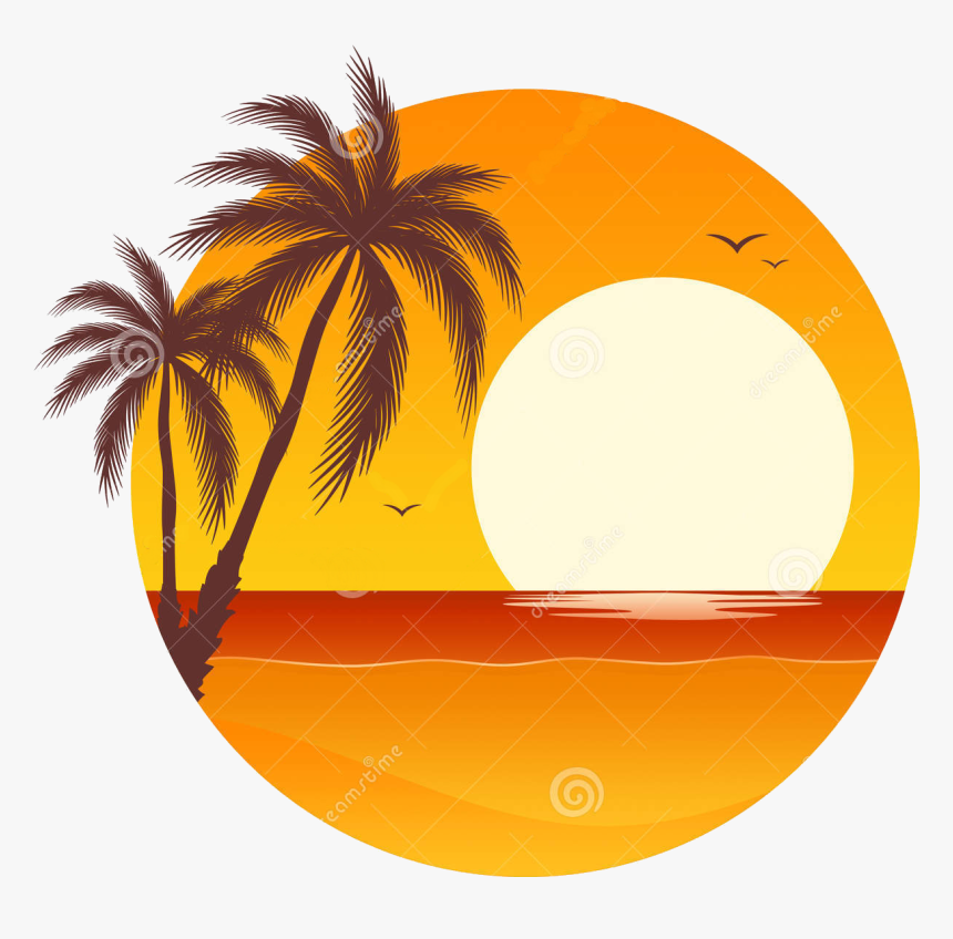 Palm Tree Sunset Png, Transparent Png, Free Download