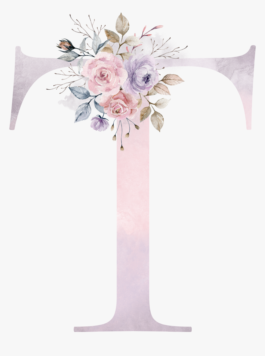 Mauve Flowers Design , Png Download - Letter T Floral Transparent Background, Png Download, Free Download