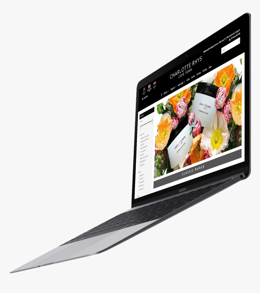 Laptop Showing Charlotte Rhys Ecommerce Website - Apple Macbook Pro, HD Png Download, Free Download